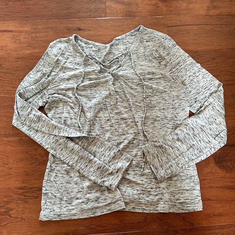 Gray long sleeve with ties